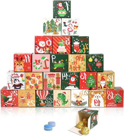Adventskalender met 24 dozen - DIY kerstdecoratie voor feestelijke vreugde