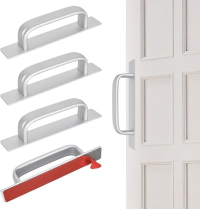 Set van 4 Zelfklevende Meubelhandgrepen voor Keukenkasten - Aluminium, Geen Boren Nodig, Geschikt voor Kasten en Schuifdeuren, 148mm (Zilver)