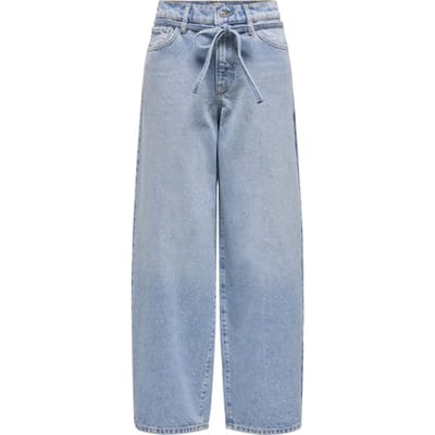 ONLY - ONLGIANNA RHINEST MW STRAIGHT REA DNM - Dames - Jeans