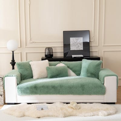 Frans Nertsfluweel Bankkussen Winter Warm Antislip Kussen Hoogwaardig Verdikt Pluche Bankovertrek Doek Kussen 70*70cm groen