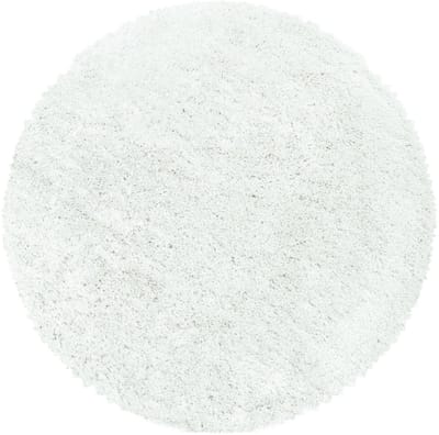 Extra hoogpolig shaggy vloerkleed Fluffy - rond - wit - 120x120 cm