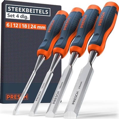 Houten steekbeitel set 4-delig - Voor precieze houtbewerking met verschillende maten