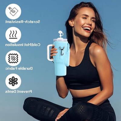 Praktische draagtas voor 1.2 L beker - Inclusief telefoonvak, sleutelhanger en verstelbare schouderband voor buiten, kantoor, reizen en sportactiviteiten