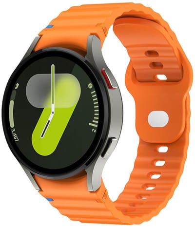 Siliconen wave bandje - geschikt voor Samsung Galaxy Watch 7 (40 & 44mm) / Watch 6 (Classic) / Watch 5 (Pro) / Watch 4 (Classic) / Watch FE - druksluiting - oranje