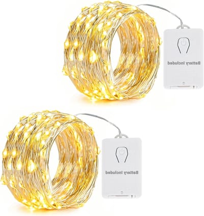 Set van 2 Stuks 6 Meter 60 LED Sfeerverlichting op Batterij met 8 Modi en Timer voor Kerst, Feest en Bruiloft Decoratie
