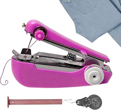 Hand Naaimachine - Draagbaar Apparaat - Kleding Repareren - Hittebestendig Metaal - 12 x 7 cm - Roze