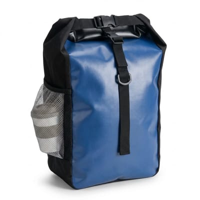 Cheqo® Fietstas - Enkele Fietstas - Fietstas Achter - Fietstas Achterop - Fietstas Bagagedrager - Fietstas Blauw - Waterdichte Fietstas - Fietstas met Clips - Fietstas met Klittenband - Fietstas met Mesh Vak