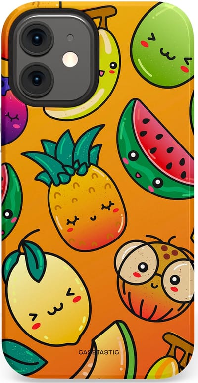 Casetastic Hoesje Geschikt voor Apple iPhone 12 Mini - Stijlvolle Beschermende Duo-layer Case - Fruitastisch