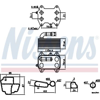 Olie radiator, motorolie NISSENS 91272