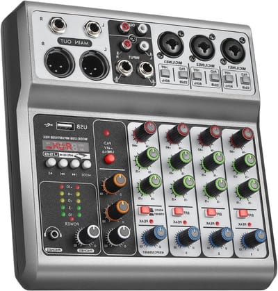 SVN®Audiomixer – Streaming – DJ-draaitafel – DJ-mixset – Grijs - ‎21cm x 21cm x 7cm