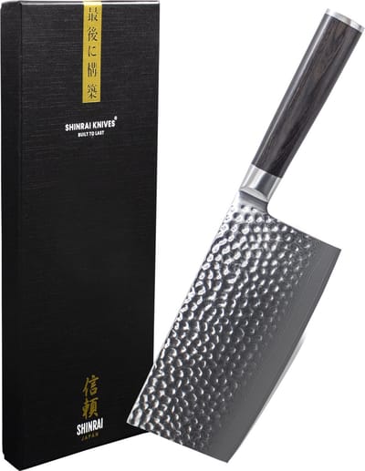 Shinrai Knives - Damast BR Chinees Koksmes - 18 cm - Hoogwaardig Damaststaal - Scherp & Duurzaam - Ideaal voor Professioneel en Thuisgebruik
