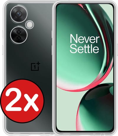 Hoesje - 2 Stuks - Geschikt voor OnePlus Nord CE 3 Lite - Sterk & Shockproof - Telefoonhoes - Back Cover - Case Siliconen - Telefoon Hoes - Transparant