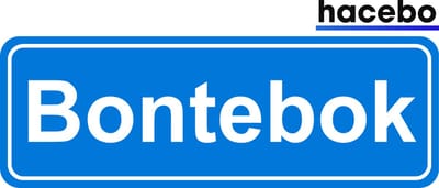 Hacebo - Plaatsnaam Sticker - 29x10 CM - Bontebok sticker - Verkeersborden sticker - grappige cadeaus - Bontebok