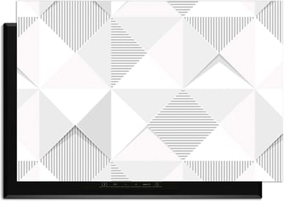 KitchenArt - Arctic Prism – Inductie Beschermer - 78x52 cm - Kookplaat Beschermer - Luxe Afdekplaat Inductieplaat - Anti-slip & Oprolbaar - Beschermmat Inductiekookplaat