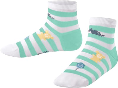 FALKE Striped Jellies kort gedessineerd katoen Korte sokken kinderen wit - maat 31-34