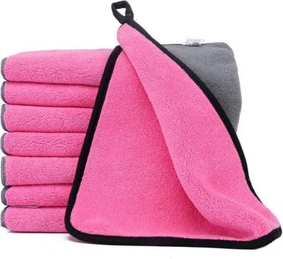 Absorberende Handdoek - Handdoek voor de hond - Huisdieren - Honden - Katten - Badhanddoek - Nano Fiber - Sneldrogend - Zwemmen - Auto - Roze - Grijs - 30 x 60cm