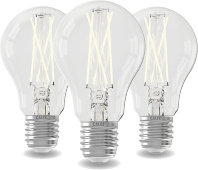 Calex - Set van 3 Stuks - Functionele LED Lamp - E27 Fitting - 4W - Warm Wit Licht (2700K) - 360° Lichtverdeling - Dag- en Nacht Sensor