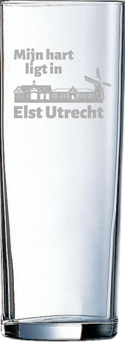 Gegraveerde longdrinkglas 31cl Elst Utrecht
