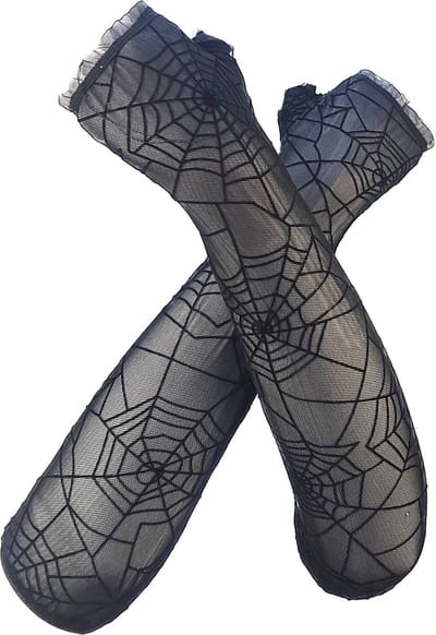 BamBella® - Sexy Handschoenen Lang Zwart kant spinnen web Halloween - Dames -