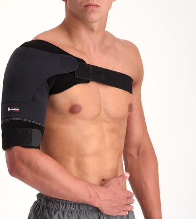 Gladiator Sports Premium Lichtgewicht Schouderbrace - Schoudersteun - Schouderbandage - Verstelbaar - Unisex - Zwart - XS