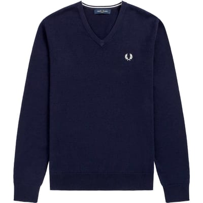 Fredperry Fp Klassieke Trui Met V-Hals Blauwe Trui