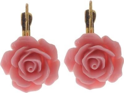 Behave - Oorbellen - Oorhangers met roze roosje