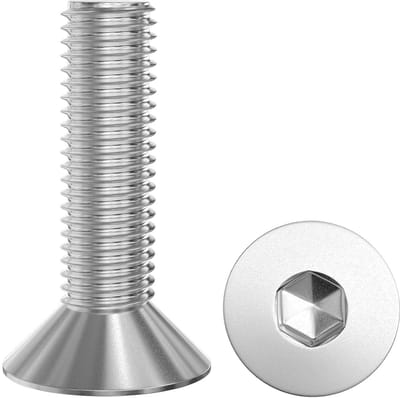Verzonken Schroeven - Metaalschroeven Binnenzeskant - Bevestigen van materialen - Roestvrij staal A2 - M5 x 50 mm - Zilverkleurig