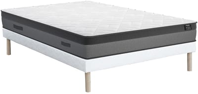 Vente-unique Set bedbodem en matras pocketveren en vormgeheugen ILLUSION van DREAMEA - 160 x 200 cm