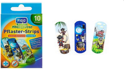 Figo Waterafstotende Kinderpleister - Strips - Kleine Avonturiers - 2 x 10 Stuks = 20 Stuks !!