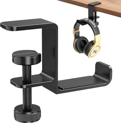 Hoofdtelefoon Hanger voor Onder Bureau - Ruimtebesparende Aluminium Hoofdtelefoonstandaard