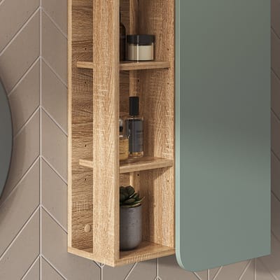 Vicco Karen Badkamerkast – 50 x 75 cm met deur en open vakken Sonoma/blauw