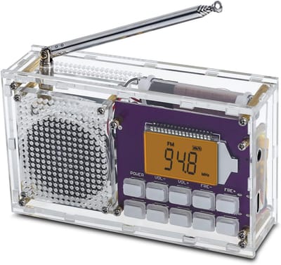 Bouwpakket draadloze FM-radio met klok en geheugenfunctie voor soldeerprojecten en elektronica