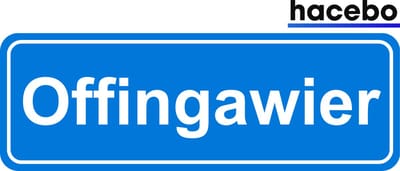 Hacebo - Plaatsnaam Sticker - 29x10 CM - Offingawier sticker - Verkeersborden sticker - grappige cadeaus - Offingawier