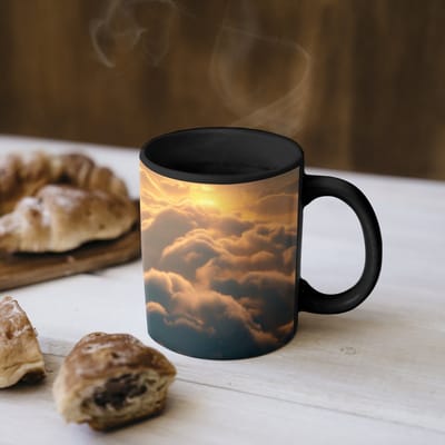 Magische Mok - Foto op Warmte Mokken - Koffiemok - Adelaar - Wolken - Zon - Magic Mok - Beker - 350 ML - Theemok