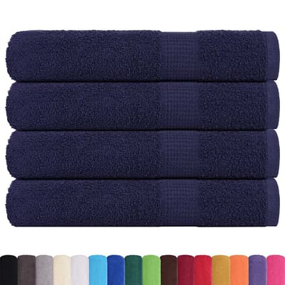 vidaXL - Saunahanddoeken - 4 - st - 80x200 - cm - 360 - g/m² - 100% - katoen - marineblauw