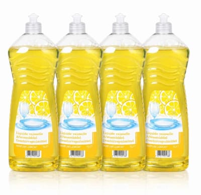 Afwasmiddel – "Citroengeur" - Vloeibaar - Voor handafwas – 4 x 1 liter – Set van 4 flessen