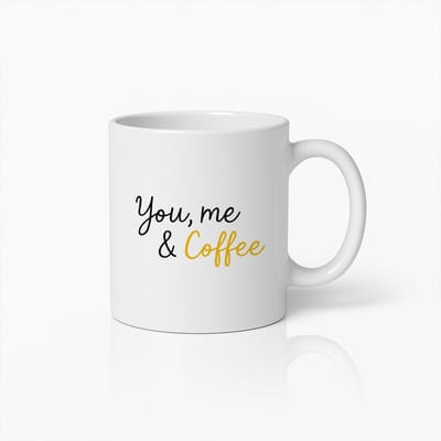 Romantische Koffiemok 330ml – “Jij, Ik & Koffie” – Schattige Koffiekop Cadeau voor Stellen, Vrienden & Koffieliefhebbers
