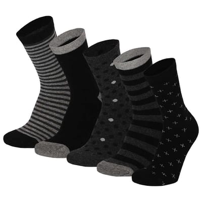 Apollo - Sokken Jongens - Casual Print - Zwart - Maat 23/26 - Kindersokken jongens - Kindersokken - Sokken kind - Kindersokken maat 23 26 - Sokken jongens multipack