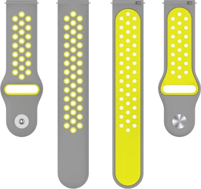Siliconen bandje - geschikt voor Samsung Gear S3 / Galaxy Watch 3 45 mm / Galaxy Watch 46 mm - grijs-geel