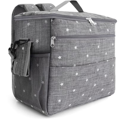 Multifunctionele draagbare babytas, dubbele schoudertas voor kinderwagen/ophangtas - grijs