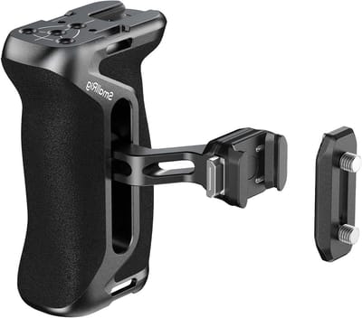 Ergonomische Zijkant Handgreep met NATO Rail, Hoogte Verstelbaar, Geschikt voor Links- en Rechtshandigen, Ideaal voor Videoproductie en Fotografie