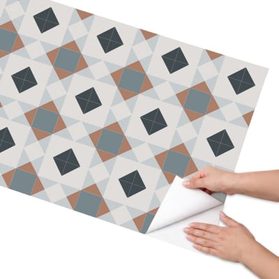 Coloray Meubel Wrap Folie - Grijs Meubelfolie - 65x130 cm - Decoratiefolie Geometrische compositie - Meubel Wrap Folie - Geometrische Meubelfolie - Plakfolie Meubels - Keuken decoratie - Geometrie