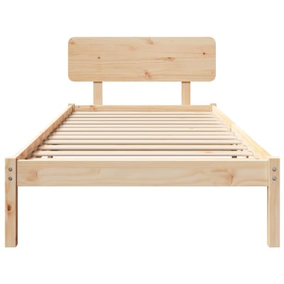 vidaXL - Bedframe - met - hoofdeinde - Naturel - 100 - x - 200 - cm - Massief - grenenhout