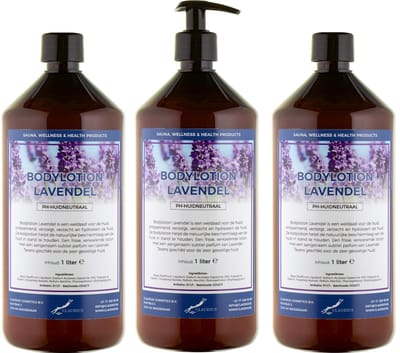 Bodylotion Lavendel 1 Liter - met gratis pomp - set van 3 stuks