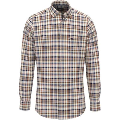 Fynch-Hatton Overhemd Multicolor Flanel Check Button-Down Winter White-Multi / male