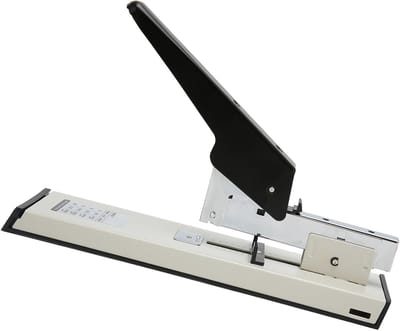 Zware Nietmachine - Bureau Nietapparaat - Papier Werk - Verdikte Metalen Structuur - 29 x 10 x 8 cm - Grijs