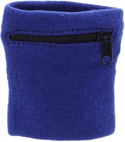 *** Pols Zweetbandje - Rits - 8 x 8 CM - Wrist Sweatband Polsbandje - Met Rits - Voor Sport en Fitness Uitgaan Festivel van Heble® ***