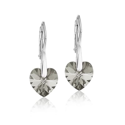 Montebello Oorbellen Lily HZ91 - 925 Zilver Gerhod.- Swarovski Hart - Ø10mm - 25mm