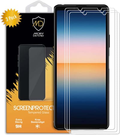3-Pack MobyDefend Screenprotectors - Geschikt voor Sony Xperia 10 III - Case-Friendly Screensaver - Gehard Glas