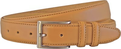 Landley Leren Camel Heren Pantalon Riem - Nette Broekriem - Volnerf Leer - 3.5 cm Breed - Camel - Lengte totaal 110 cm / Riemmaat 95